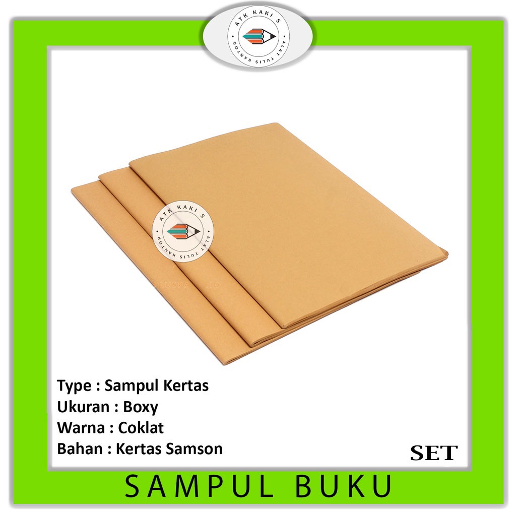 

Sampul Buku Coklat Polos Ukuran Boxy - Pack