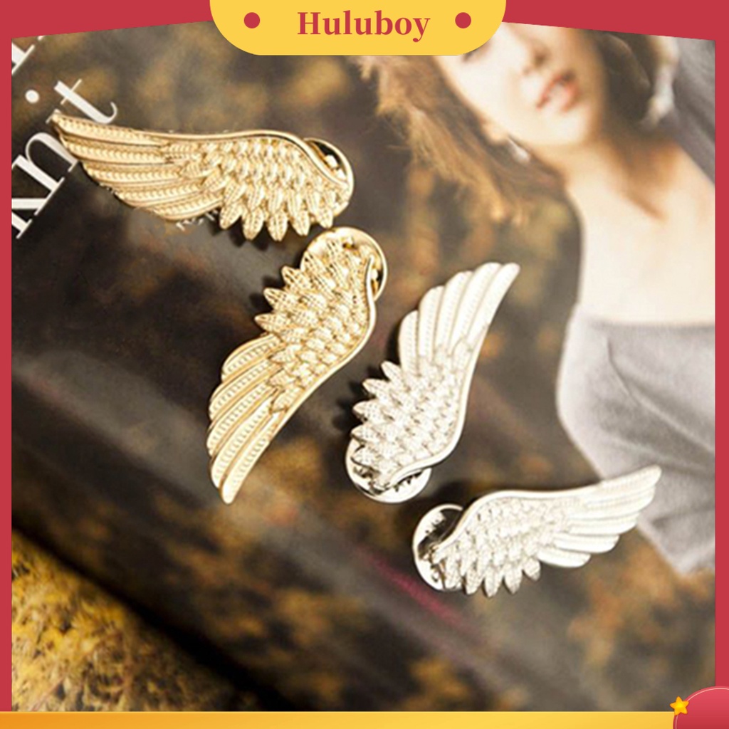 {Ready Stock} 2pcs Pin Fashion Bentuk Sayap Shinyny Aksesoris Perhiasan Bros Bentuk Sayap Shinny Untuk Weeding