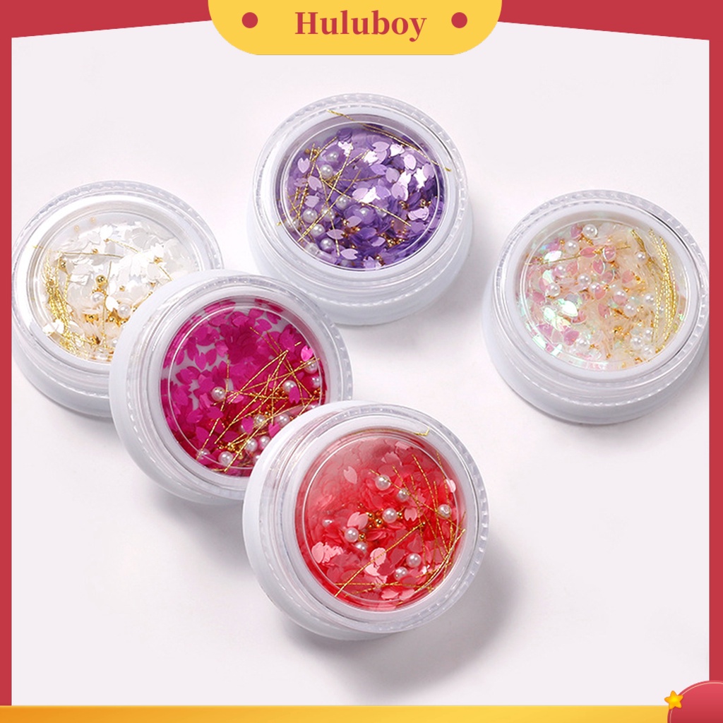 {In Stock} 1kotak Payet Kuku Bentuk Bunga Warna Cerah Ultra-Tipis Mengkilap Efek Visual Pertunjukan Pesona Unik Kelopak Hewan Peliharaan Nail Art Paillettes Sequin Flakes Ornamen Untuk Salon Kuku