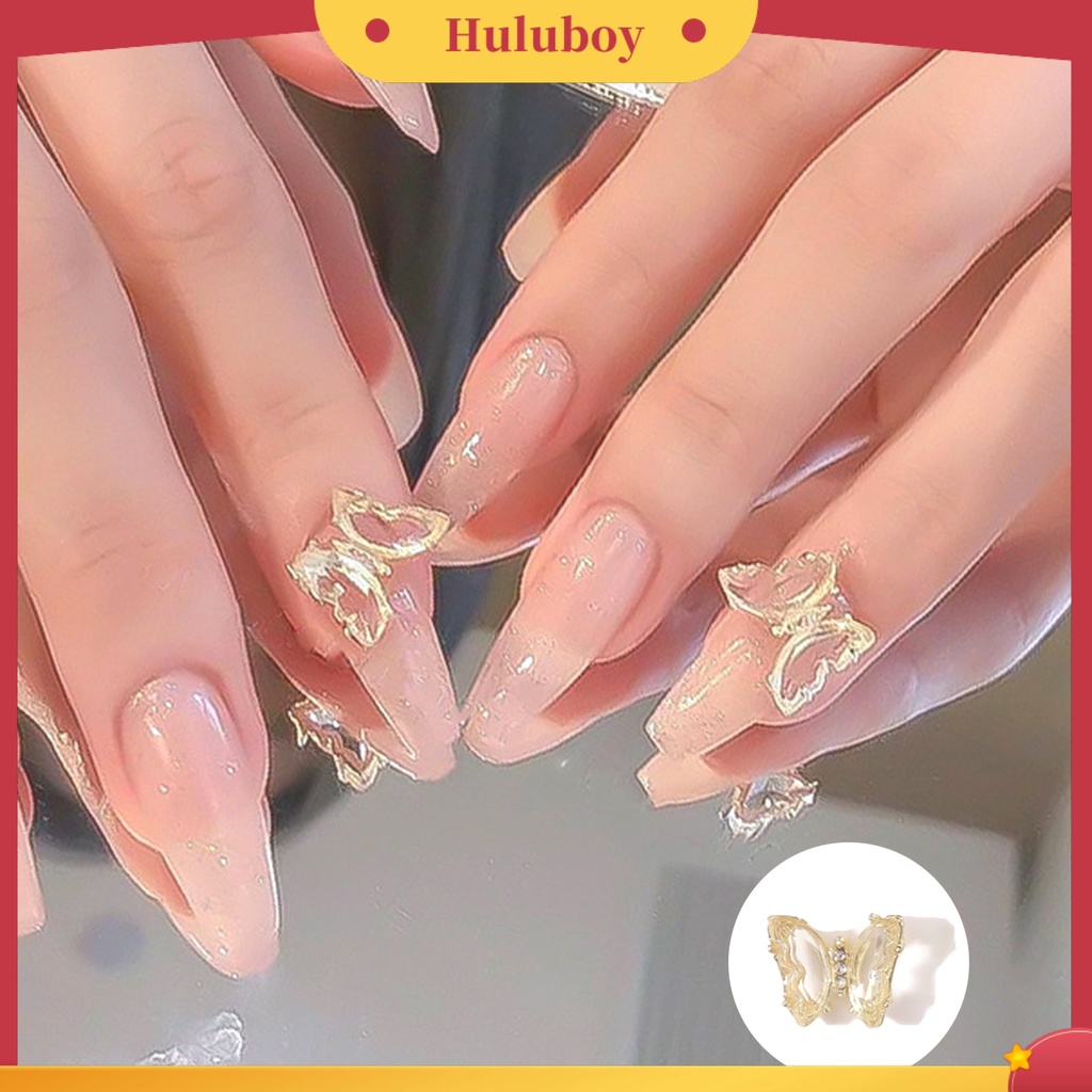 {In Stock} 10Pcs Dekorasi Kuku Bentuk Indah 3D Efek Visual Warna Vibrant Tampil Realistis Warna-Warni Kupu-Kupu DIY Nail Art Ornamen Pesta Nikmat Perlengkapan Kuku