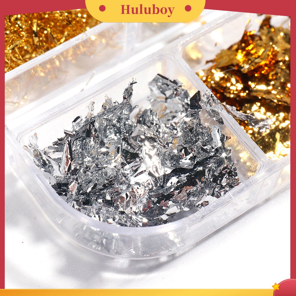 {In Stock} 1kotak Paku Sequin Bersinar DIY Desain Kertas Foil Fashion Nail Manicure Decor Untuk Profesional