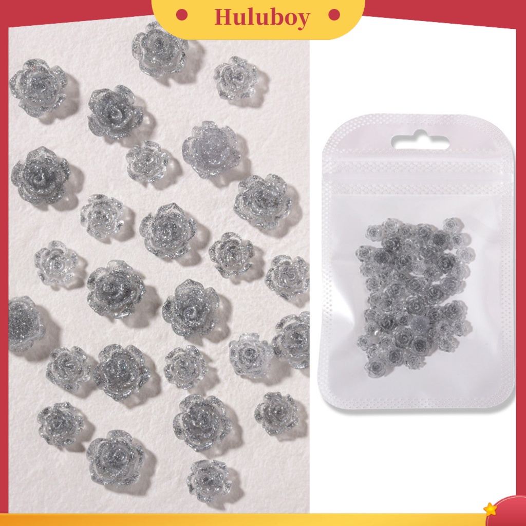 {In Stock} 50Pcs Kamelia Kuku Efek Visual Mengkilap Tiga Dimensi Glitter DIY Ornamen Kerajinan Manikur Kuku Mini 3D Untuk Manicurist