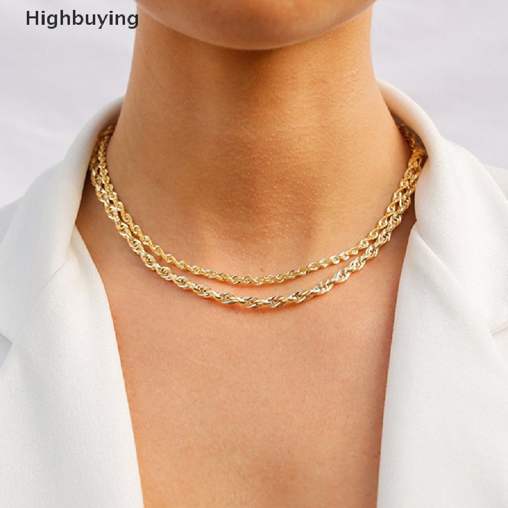 Hbid3/4mm 316L Tali Rantai Kalung Anti Karat Tidak Luntur Tahan Air Choker Pria Glory