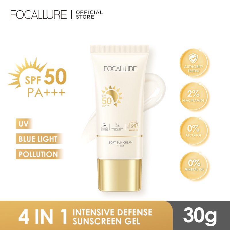 [BPOM &amp; ORI] FOCALLURE UVA UVB Blue Light Sun Protector Sunscreen Gel SPF 50 PA+++