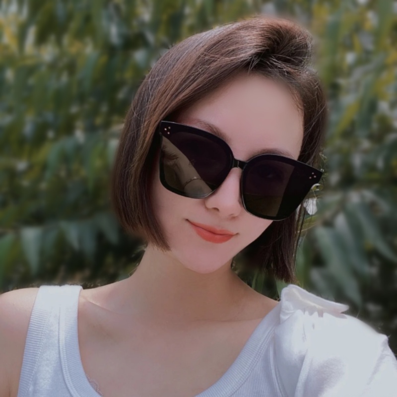 We Flower Korean Big Black Square Frame Sunglasses Untuk Wanita Pria Trendy Shades Anti UV400 Kacamata Outdoor Fashion Eyeglasses
