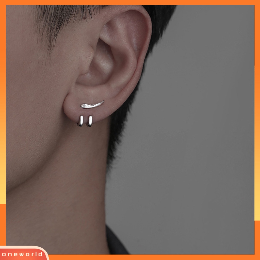 [OWR] Ear Studs Punk Hip Hop Dilepas 2-cakar Kait Kepribadian Hadiah Keren Gaya Sederhana Pria Anting Perhiasan Fashion