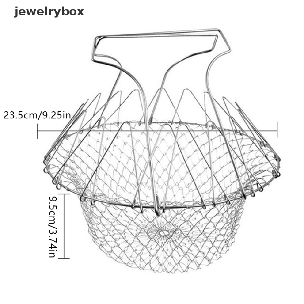 [jewelrybox] Saringan Bilas Uap Lipat Fry French Chef Basket Drainer Mesh Strainer Jaring Butik