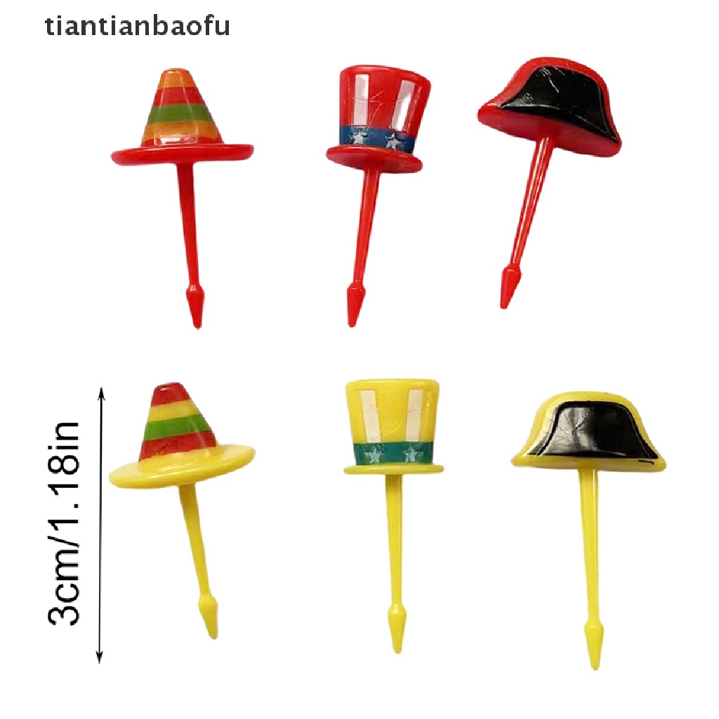 [tiantianbaofu] 6/8pcs Ikatan Simpul Buah Garpu Food Grade Plastik Kartun Anak Kue Buah Tusuk Gigi Butik