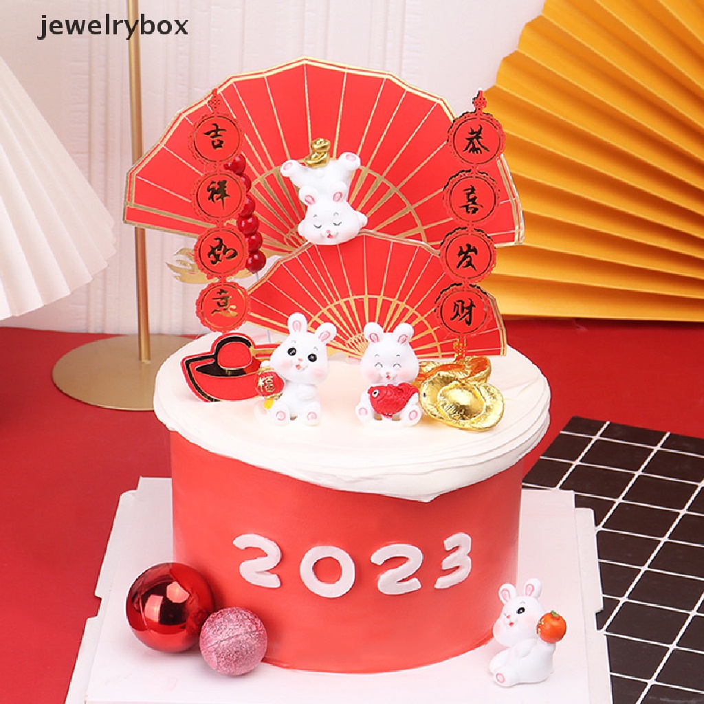 [jewelrybox] 1pc 2023dekorasi Kue Kelinci Miniatur Kartun Ornamen Pemandangan Kelinci Butik