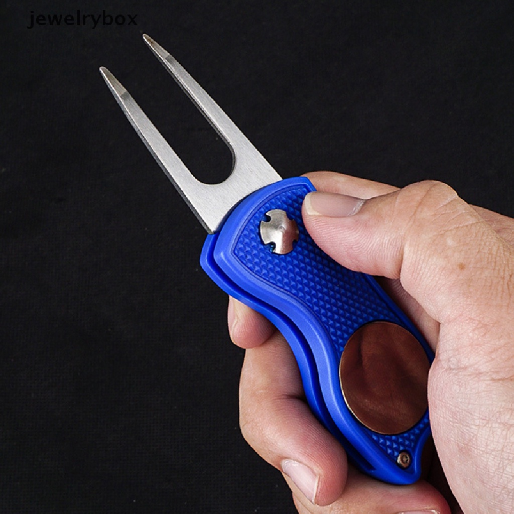 [jewelrybox] Bola Golf Penanda Tusuk Dengan Mudah ABS Premium Metal Putg Golfer Training Aksesori Divot Alat Golf Pitch Fork Untuk Butik Pesta