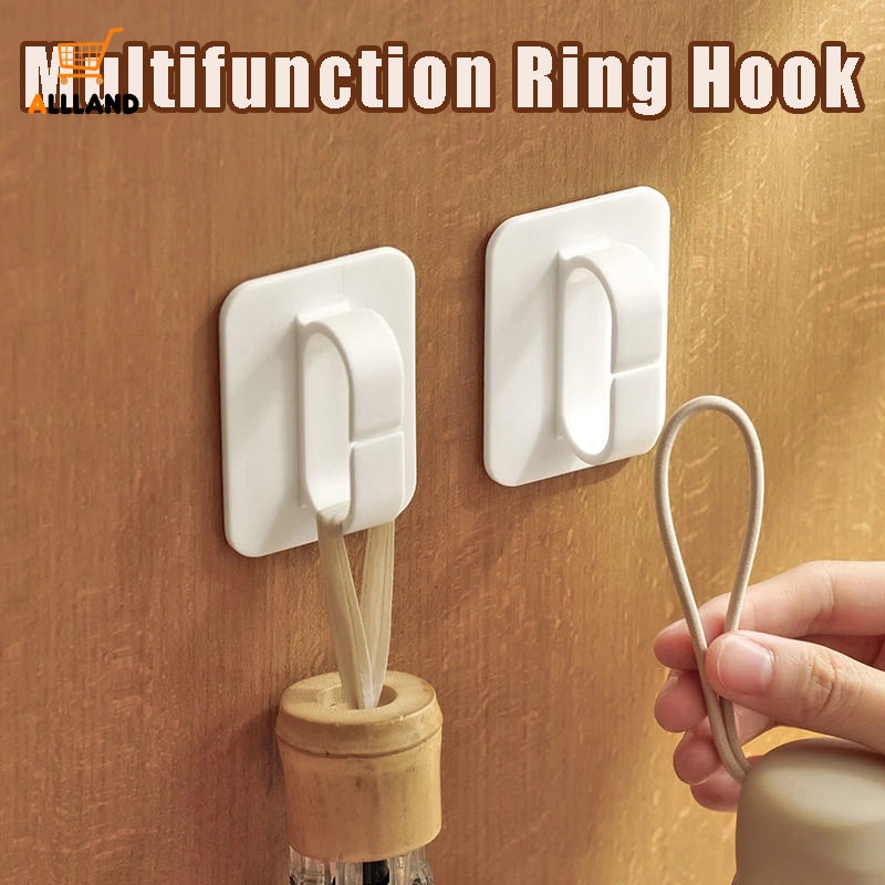 Multi-fungsi Self-adhesive Ring Hook/Rak Gantung Kapasitas Beban Kuat Bebas Pukulan/Kait Dinding Penyimpanan Barang Universal