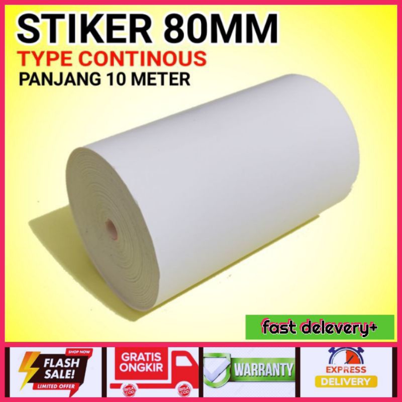 Kertas Thermal Stiker Label 80mmx10 meter