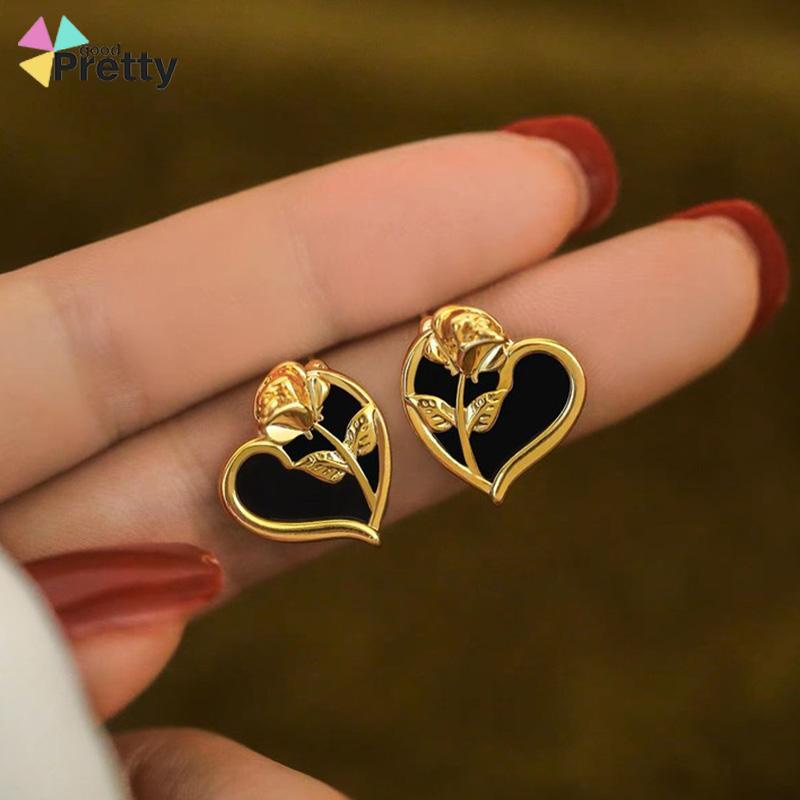 Anting S925 Korea anting bunga cinta  anting gaya Prancis untuk wanita - PD