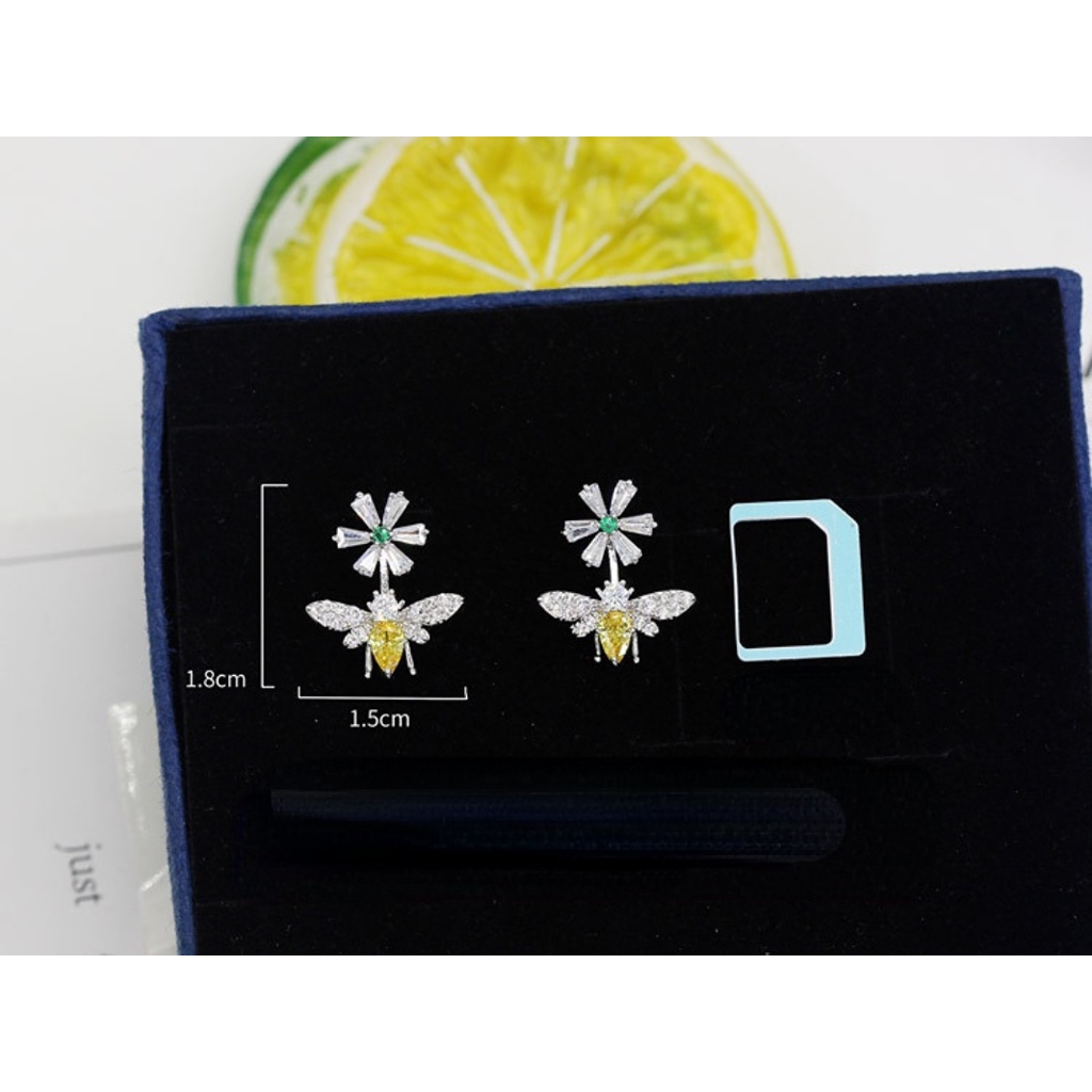 Goldkingdom Aksesoris Perhiasan Fashion Ready Stock Anting Lebah Kecil Feminim Korea Berlian Imitasi Sederhana Bunga Daisy Earrings