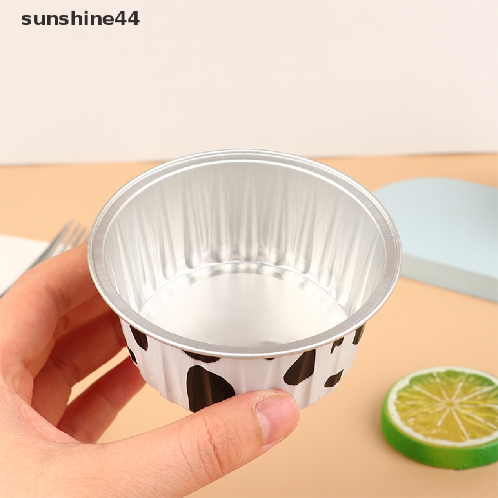 Sunshine 10Pcs Reusable Round Aluminium Foil Loyang Cup Puding Kue Cetakan Baking Tools ID