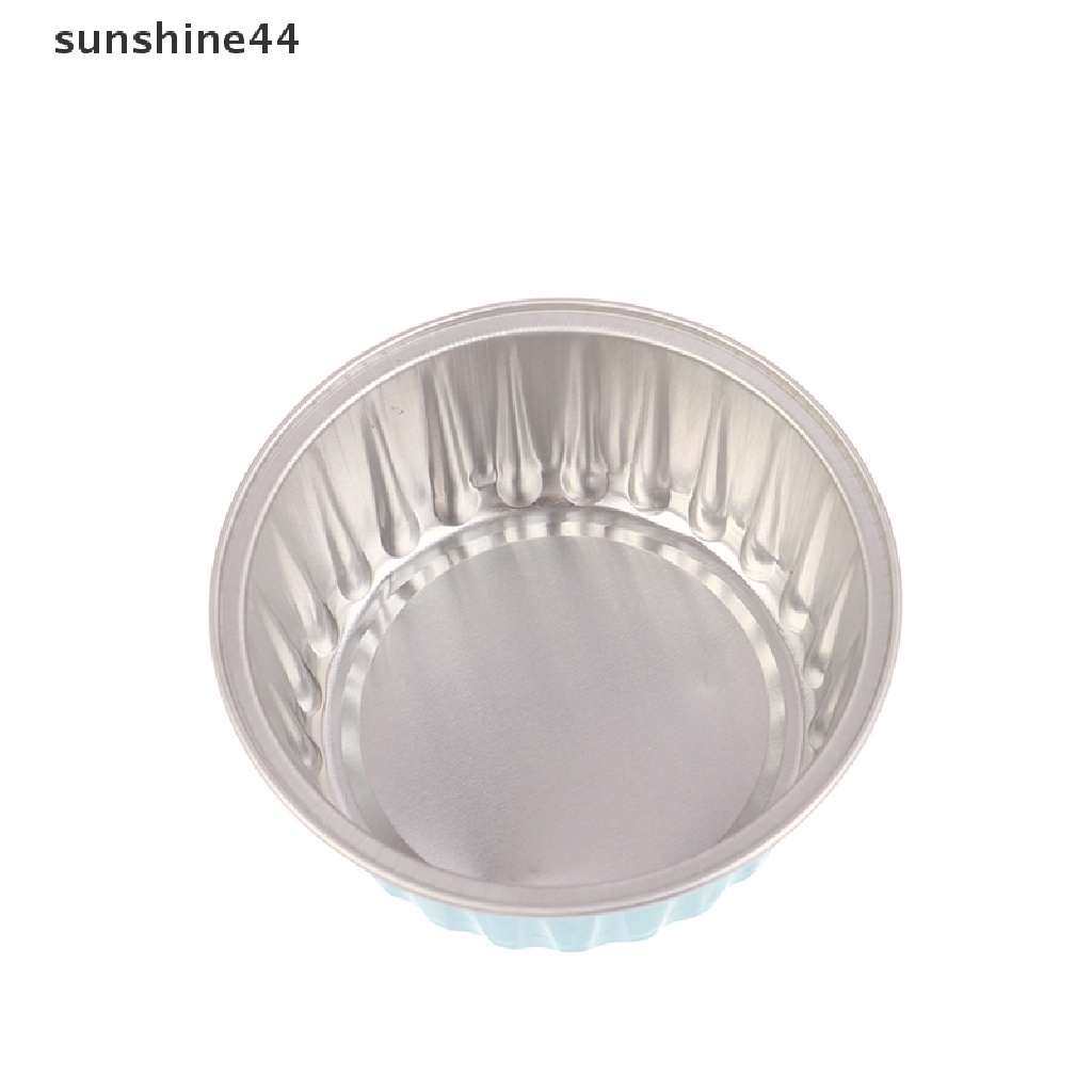 Sunshine 10Pcs Reusable Round Aluminium Foil Loyang Cup Puding Kue Cetakan Baking Tools ID