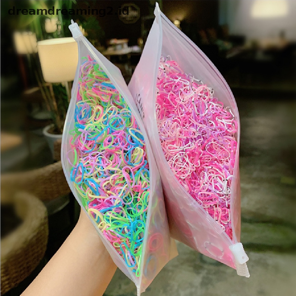 (hot) 1000pcs Karet Rambut Anak Perempuan Wanita Colorful Elastic Band Hair Rope Headband//