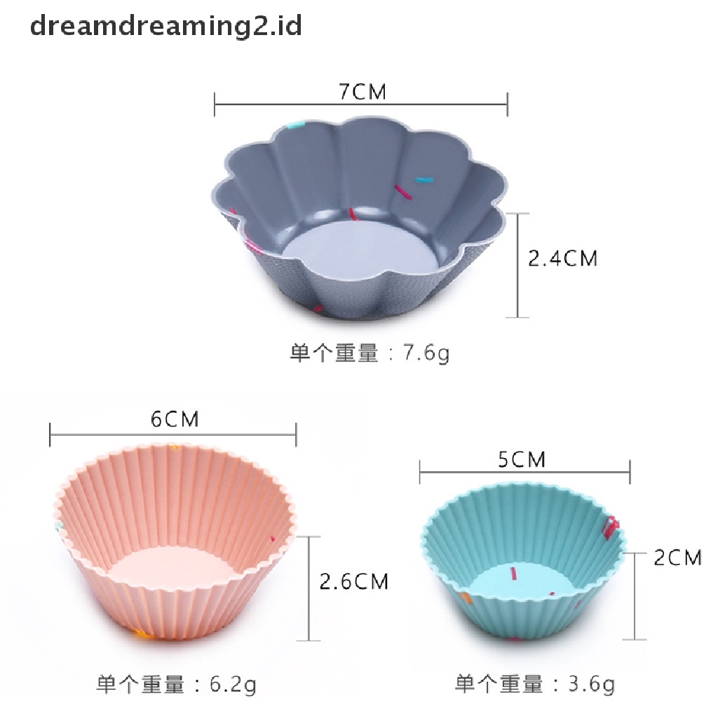 (hot) 6pcs/set Cetakan Silikon Kue Muffin Cupcake Baking DIY Cake Tools Dishes Cup//