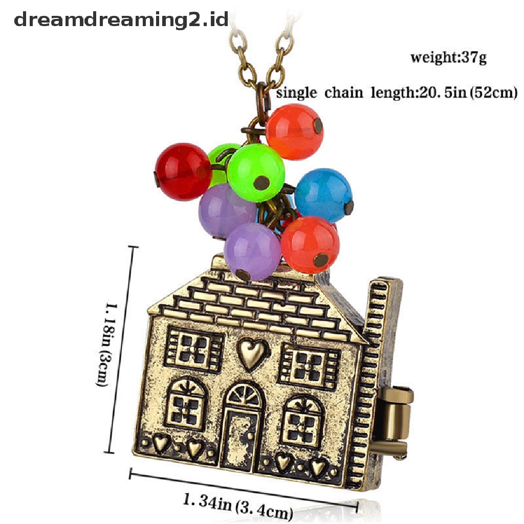 (hot) New House with Balloons Up Movie Chain Pendant Kalung Hadiah Anniversary Antik//