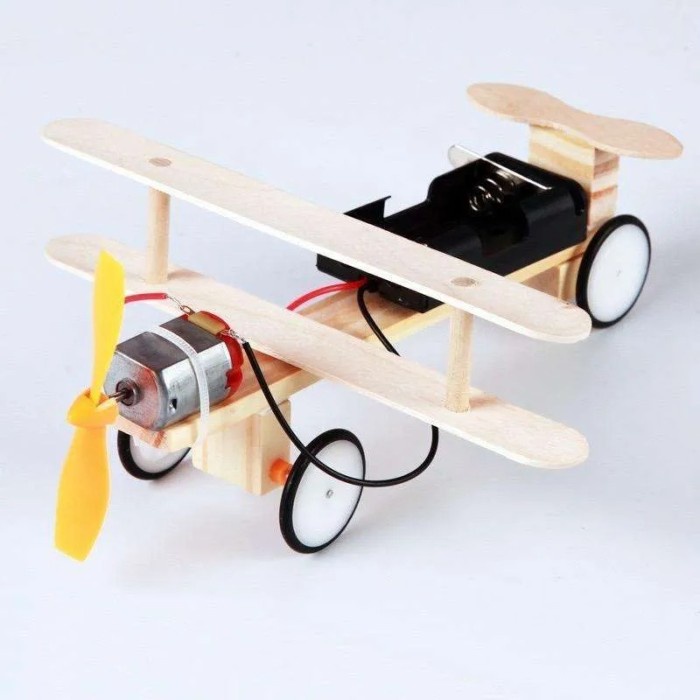 Mainan Rakitan Pesawat Dinamo Kayu Edukasi Sains Anak DIY PLANE WOOD