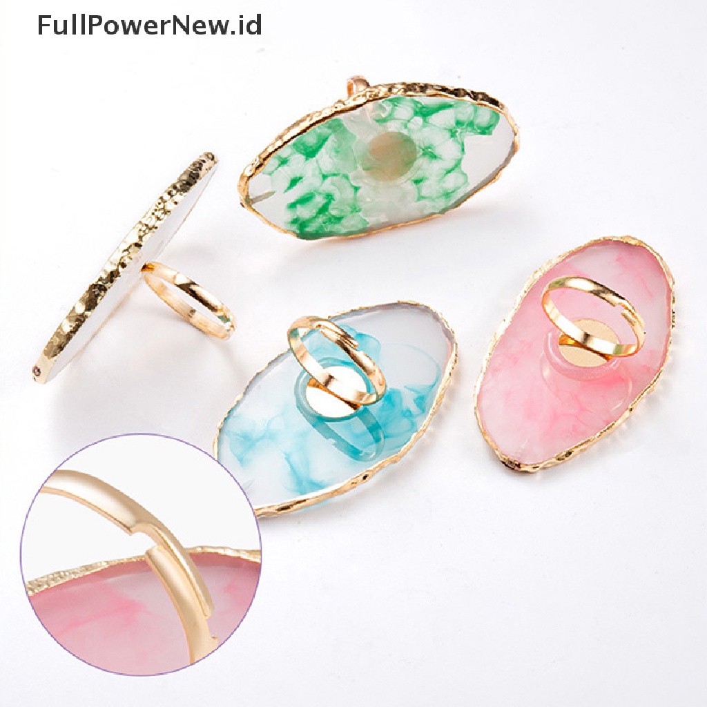 Power 1Pc Resin Batu Palet Kutek Jari Cincin Piring Nail Art Paing DIY Art ID