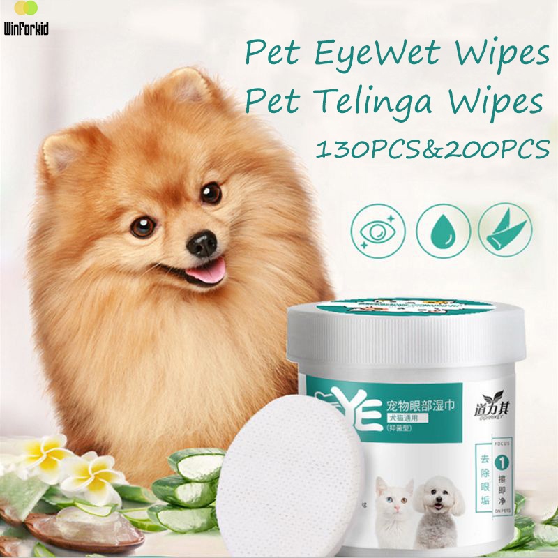 130/200 PCS TISU BASAH PEMBERSIH MATA KUCING ANJING PEMBERSIH TELINGA KUCING ANJING TISU BASAH PET WIPES/TISU MATA KUCING ANJING EYE WIPES KUCING PET WIPES ANTI BACTERIAL 130 200 PCS