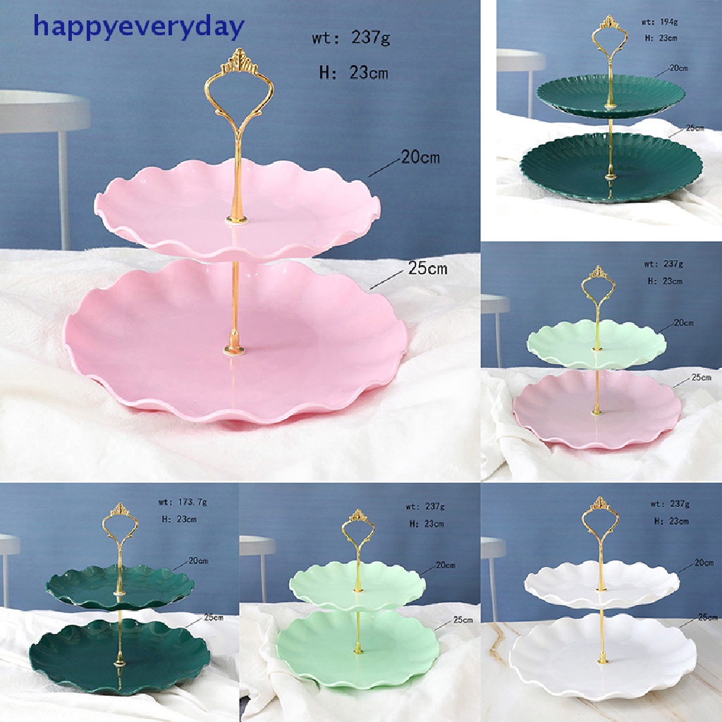 [happy] Detachable Cake Stand European Style 2tingkat Pastry Cupcake Piring Buahdekorasi Rumah [ID]