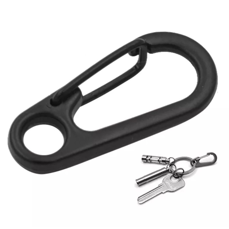 Agares Mini D-type Buckle Hanging Carabiner Keychain EDC - B36 - Black