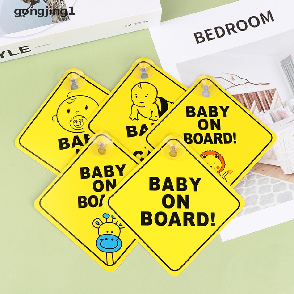 Ggg Baby On Board Safety Car Window Suction Cup Tanda Peringatan Mengemudi Stiker Mobil ID