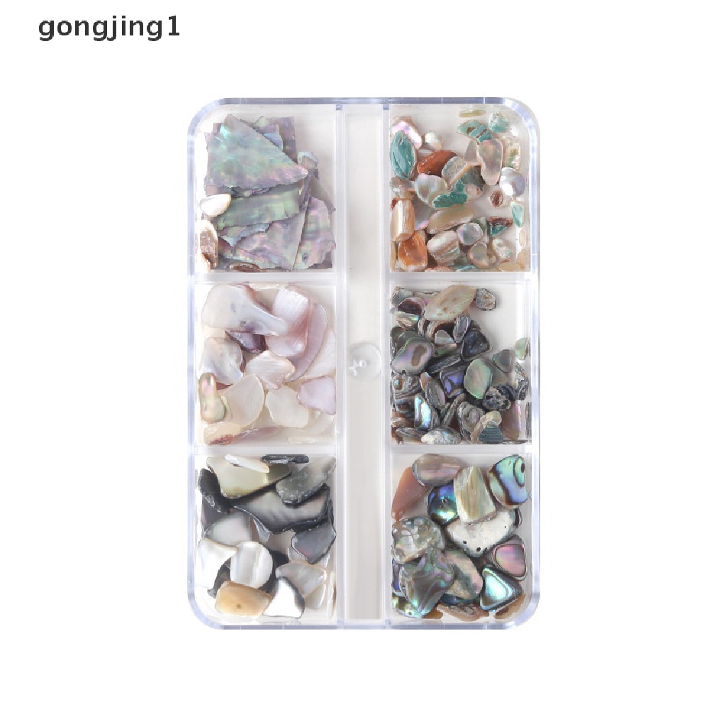 Ggg 6kisi Nail Art Abalone Shell Irregular Fragment 3D Charm Dekorasi Slice DIY ID