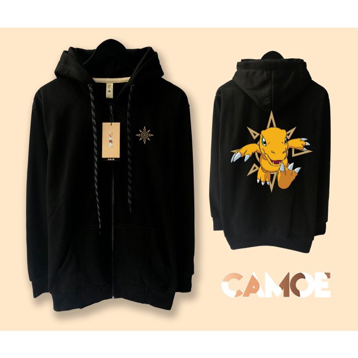 Jaket Hoodie Zipper Agumon Digimon Anime