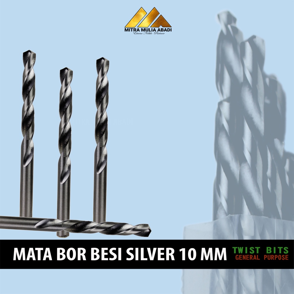 MATA BOR BESI 10mm SILVER TWIST DRILL BITS SERBAGUNA