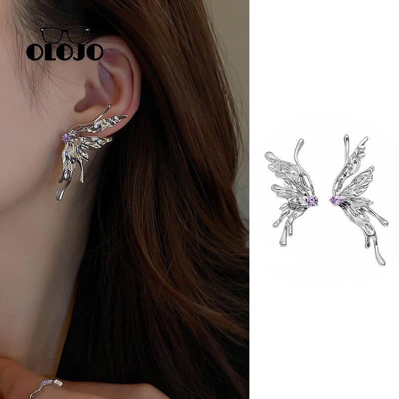 【COD】Anting Stud Desain Kupu-Kupu Bahan Metal Untuk Aksesoris Perempuan