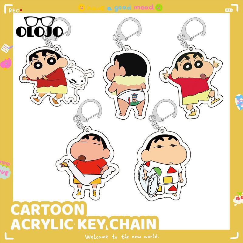 【COD】Gantungan Kunci Kartun Crayon Shinchan Akrilik Dua Sisi Transparan Liontin Hias Pendant Crayon Shin-chan Kartun Gantungan Kunci