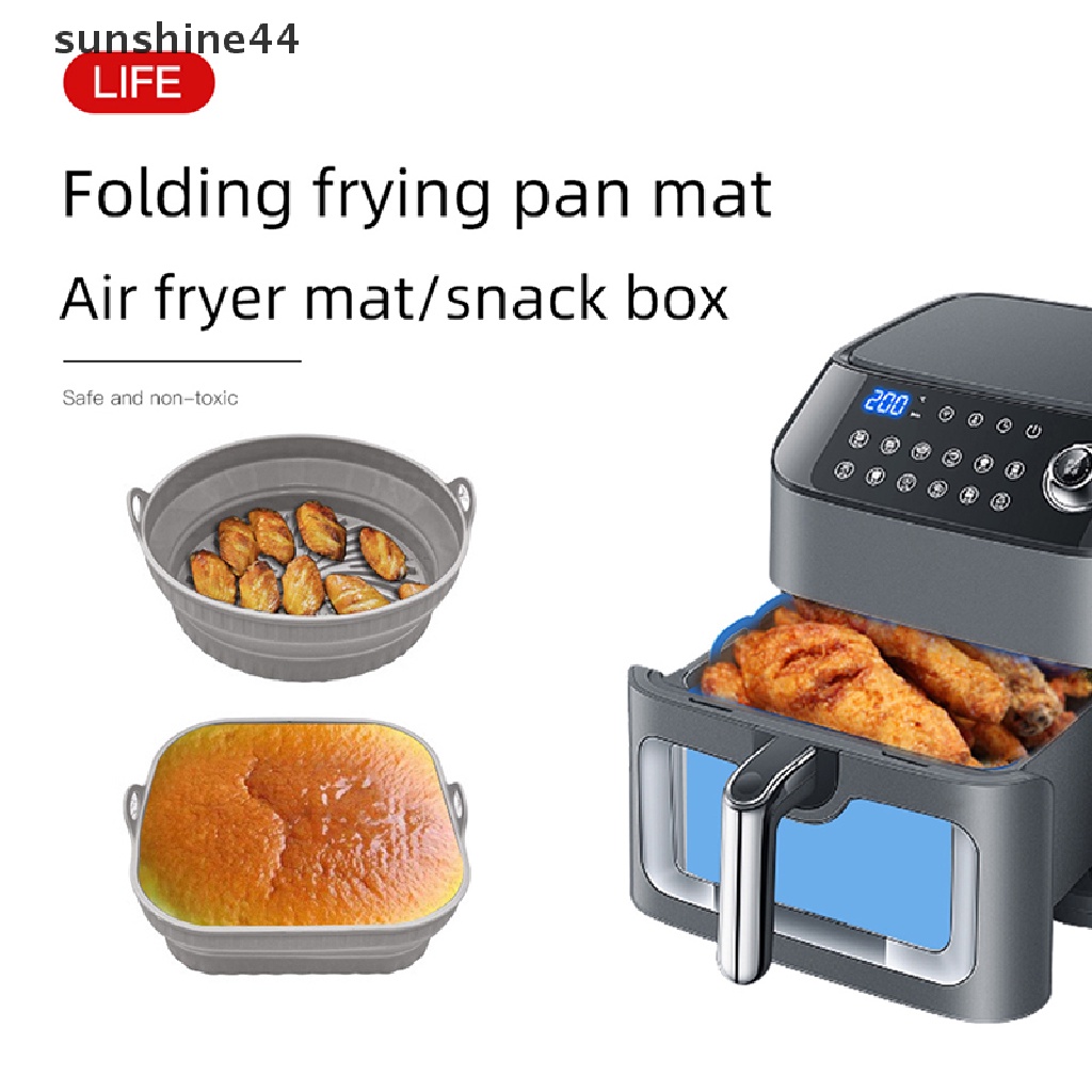 Sunshine Collapsible Air Fryer Silicone Pot Reusable Round Square Liners Basket Untuk Air ID
