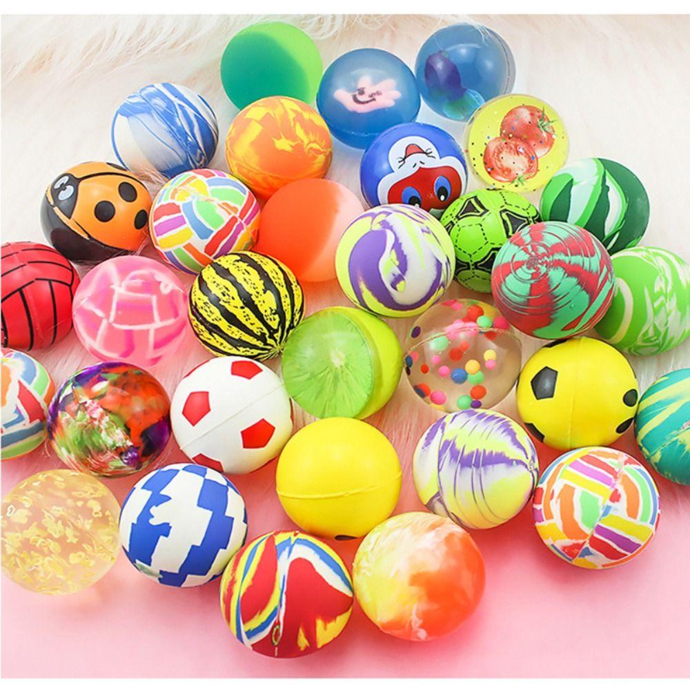 Mxbeauty Karet Bola Pantul Elastis 1pc Suvenir Pesta Bola Lompat Karet Bercahaya Menyenangkan Bola Pantul Warna
