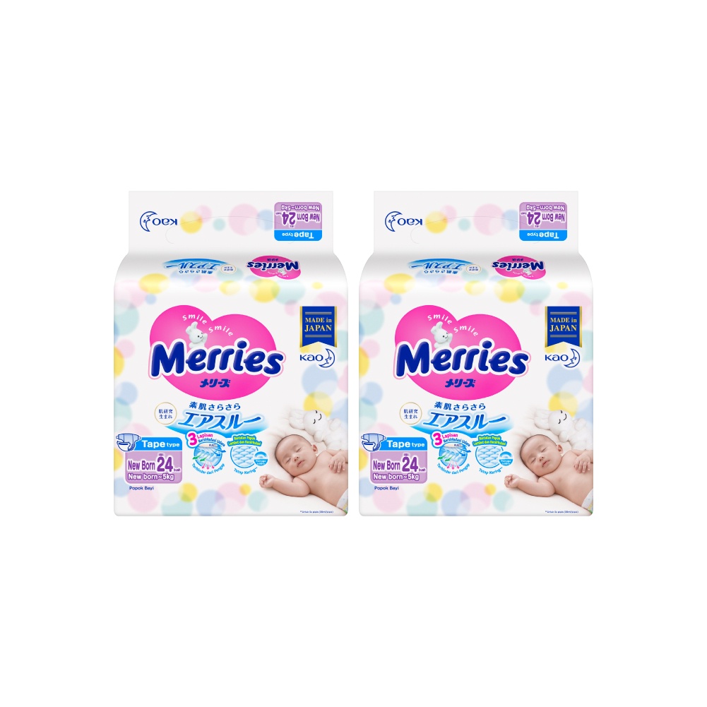 Merries Premium Popok Bayi Perekat NB 24 x2