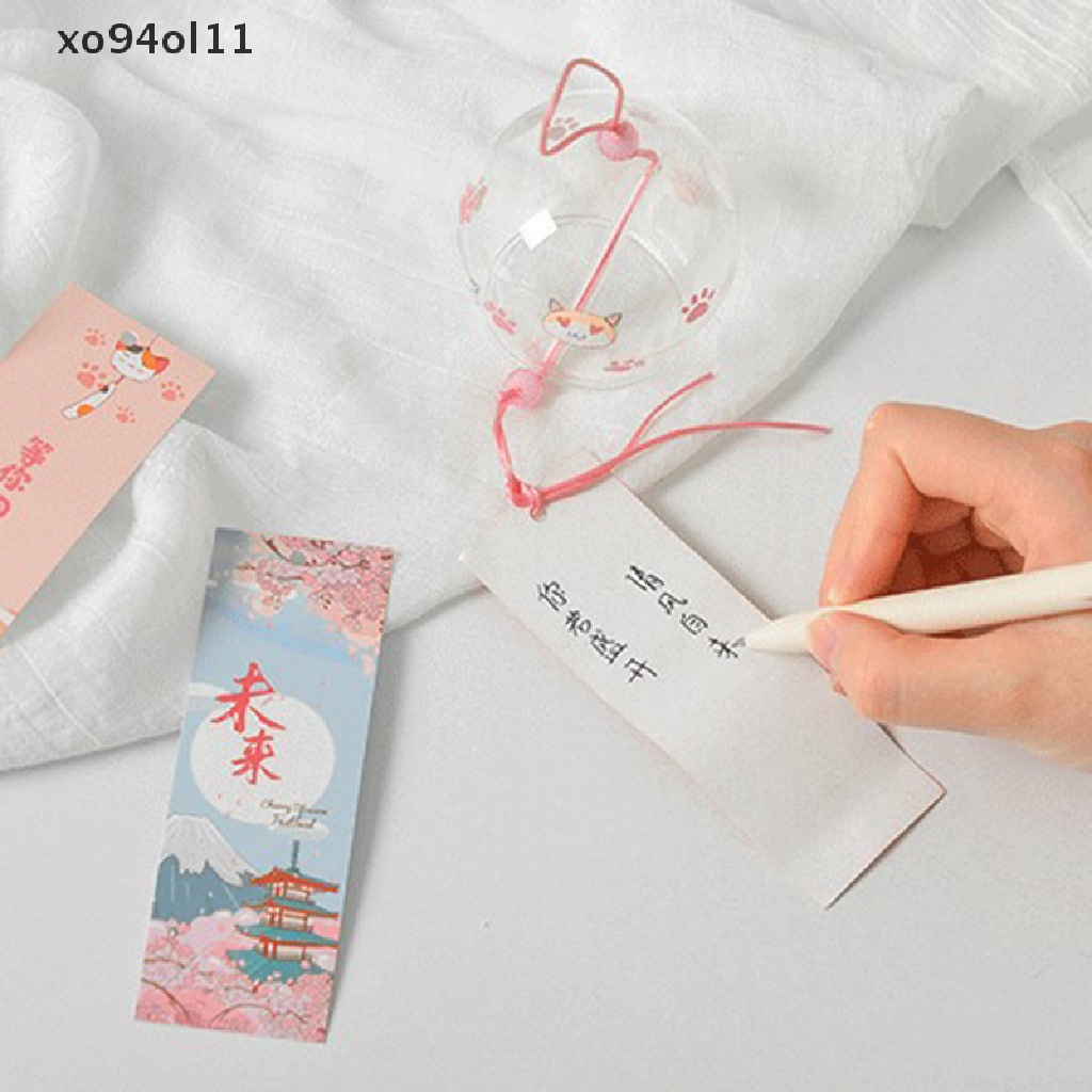 Xo 1pc 1pc Kreatif Jepang Style Hibiscus Decor Pattern Kaca Gantung Lonceng Angin OL
