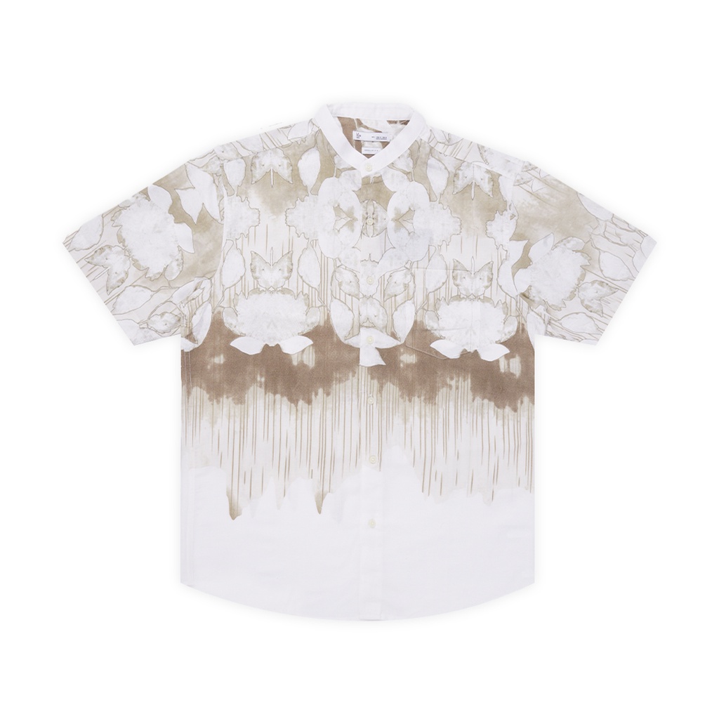 LARUSSO Kemeja Koko Printing Pendek - Beige Brown L001