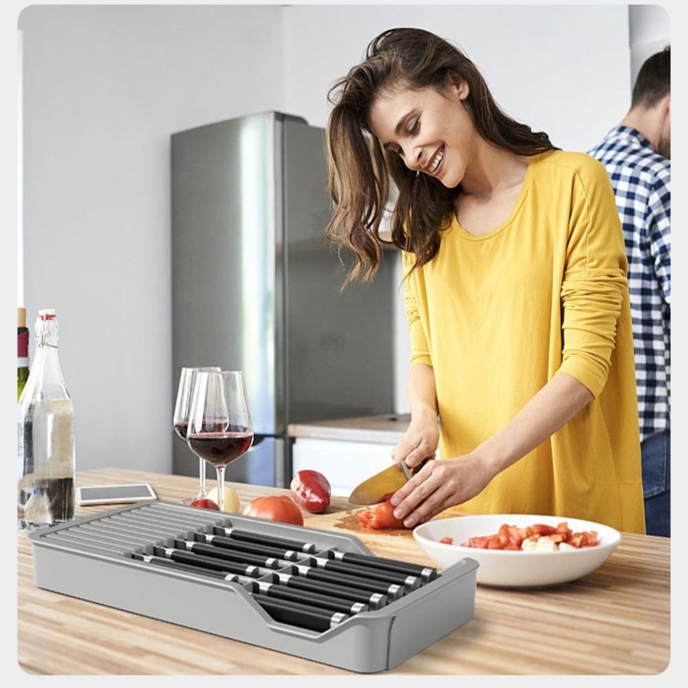 [Elegan] Tempat Penyimpanan Rak Partisi Peralatan Makan Organizer Dapur Praktis Ditarik Bermanfaat