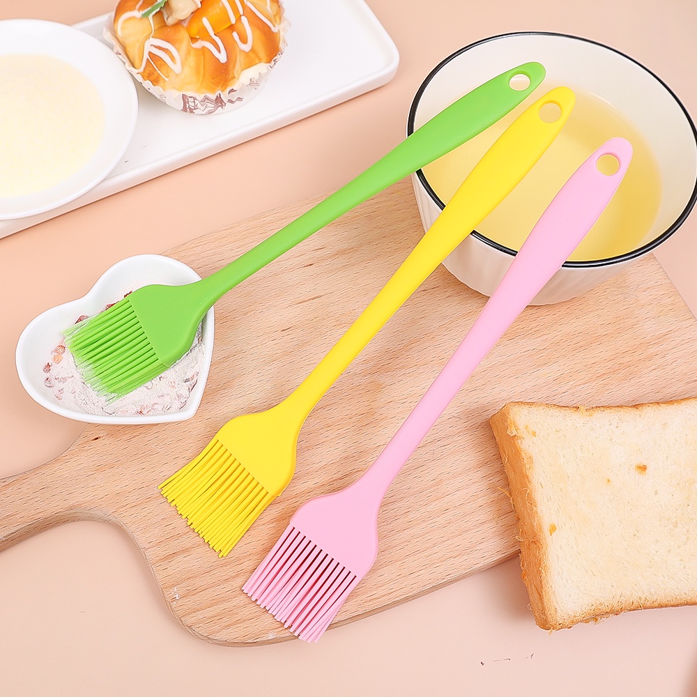 1pc Silikon BBQ Kuas Minyak Tahan Panas Barbekyu Oles Brush Mentega Saos Bumbu Oles Brush Roti Mentega Baking Brushes Pastry Brushes Aksesoris Masak Dapur