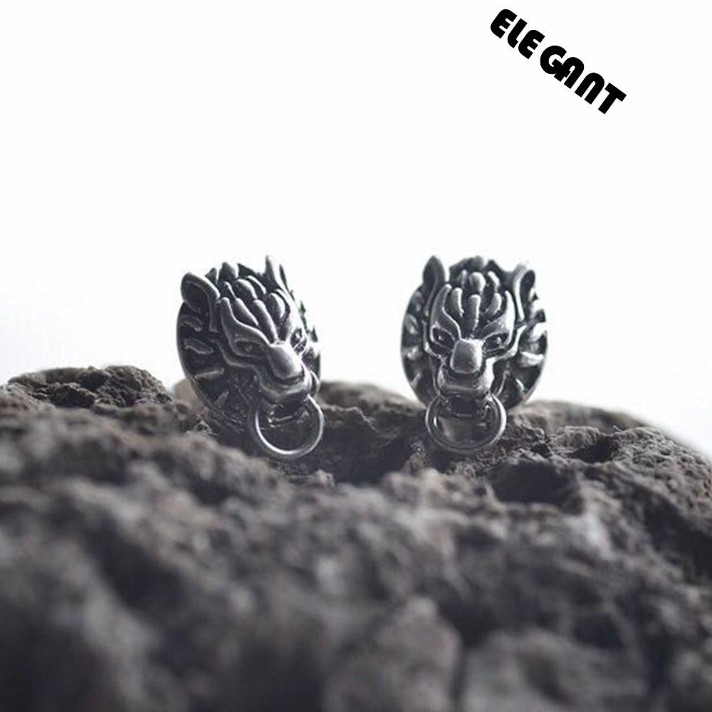 [Elegan] Hadiah Anting Kepala Serigala Punk Wanita Pesta Permainan Gaya Yang Sama Street Wear Korea Earrings