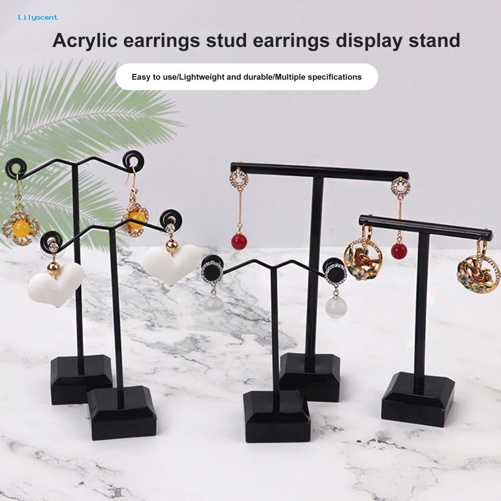 Lilyscent 3Pcs Rak Perhiasan Akrilik Aksesori Perhiasan Jewelry Organizer Anting Display Rak Dasar Stabil