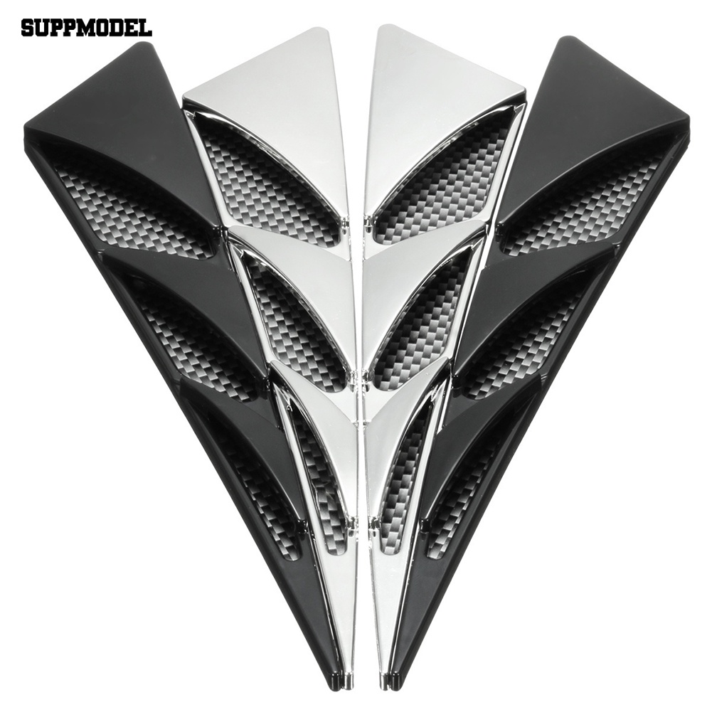 Suppmodel 1pasang Kap Kendaraan Mobil Simulasi Side Air Vent Outlet Cover Sticker Dekorasi