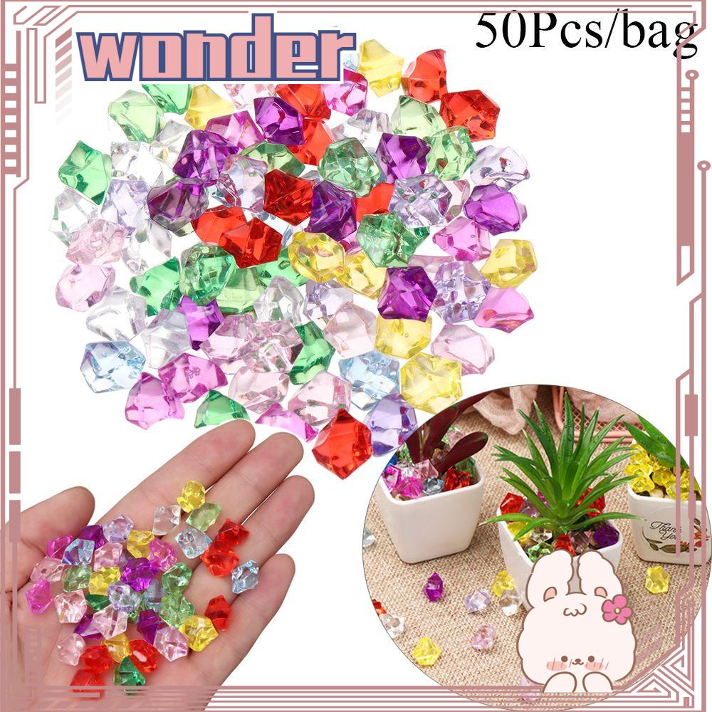 Wonder 50Pcs/bag Batu Buatan Art Confetti Warna-Warni Tangki Ikan Dekorasi Batu Bulat Aquarium Landscape Pebbles