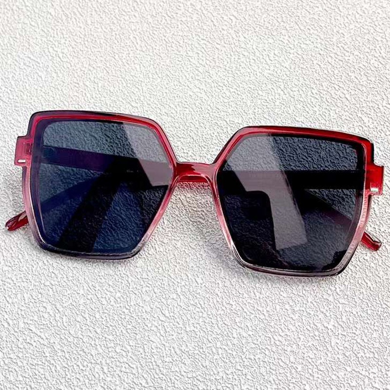 (YUZHU) Vintage Fashion Oversized Square Frame Sunglasses Untuk Wanita Korea Fashion Gradient Frame Sunglasses