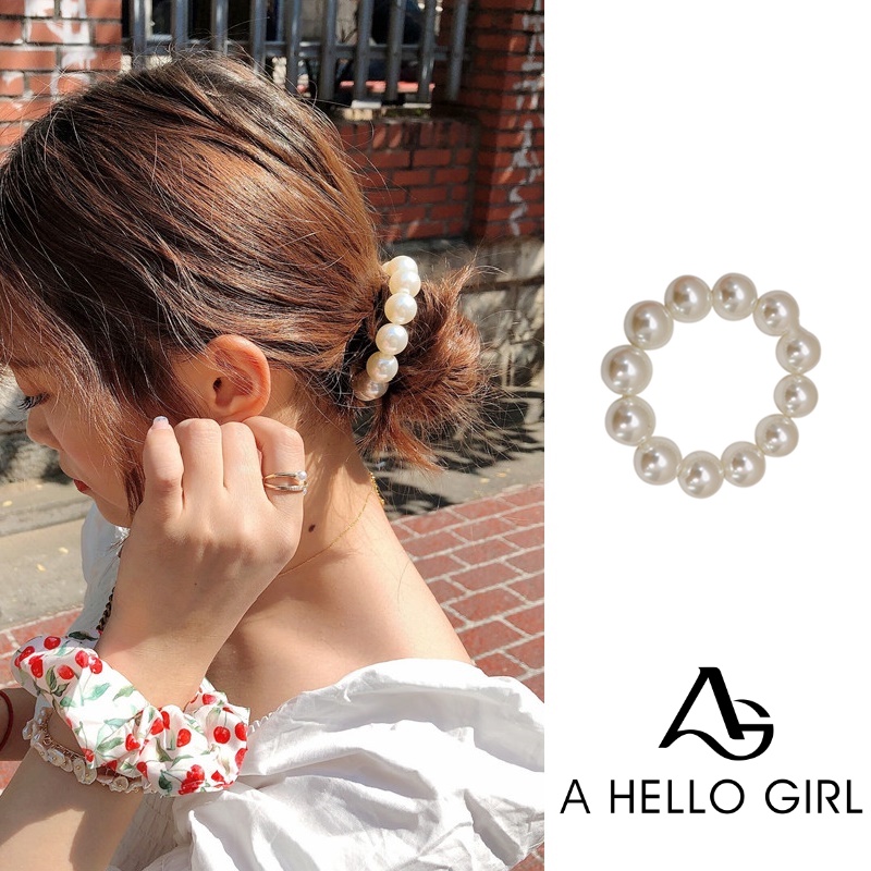 Pearl Head Rope Simple Elastic Rubber Band Hair Tie Bracelet Korea Ponytail Hair Rope