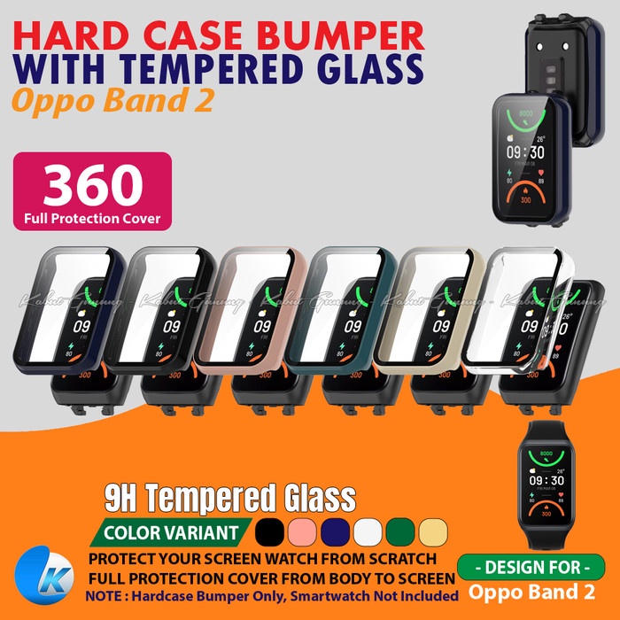 PC Bumper Hard Case For OPPO Band 2 Case Cover With Tempered Glass