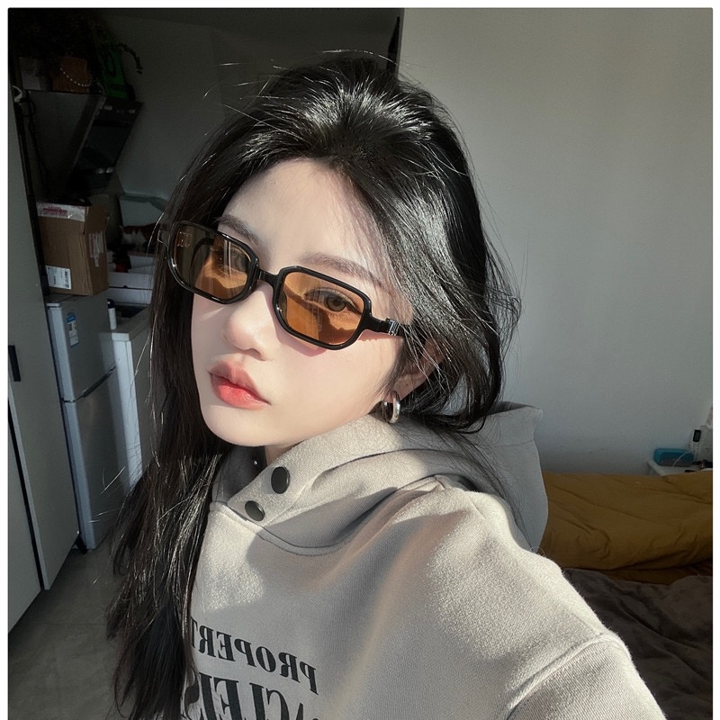 (YUZHU) Korean Fashion Small Square Frame Anti UV Sunglasses INS Style Candy Color Ocean Piece Sunglasses