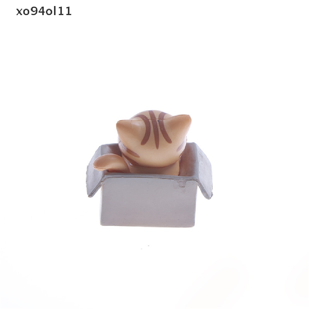 Xo 1PC Ornamen Resin Model Kucing Mini Boneka Miniatur Gaya Mediterania OL